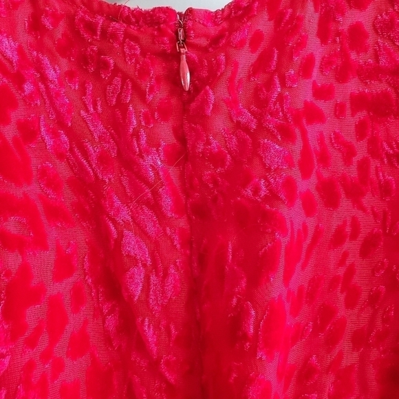The Kooples Artichoke Burnout Velvet Leopard Red Mini Dress New Size Small - Picture 13 of 17